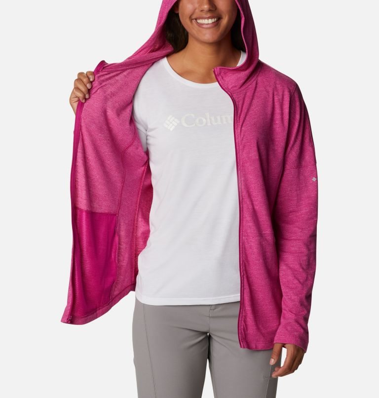 Women's Columbia Cades Cove Full Zip Hoodie Fuchsia | CA-PL351