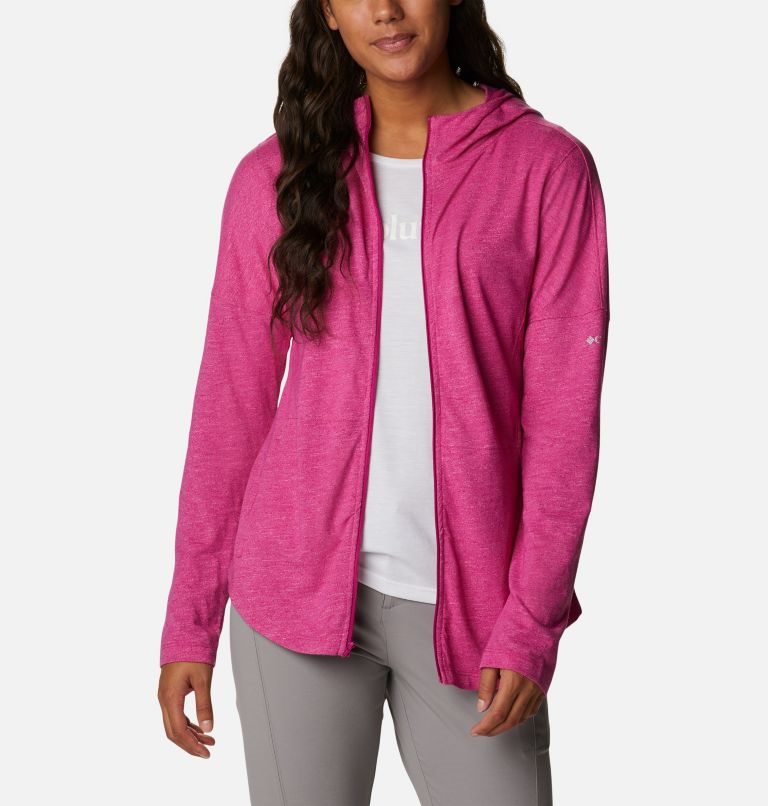 Women's Columbia Cades Cove Full Zip Hoodie Fuchsia | CA-PL351