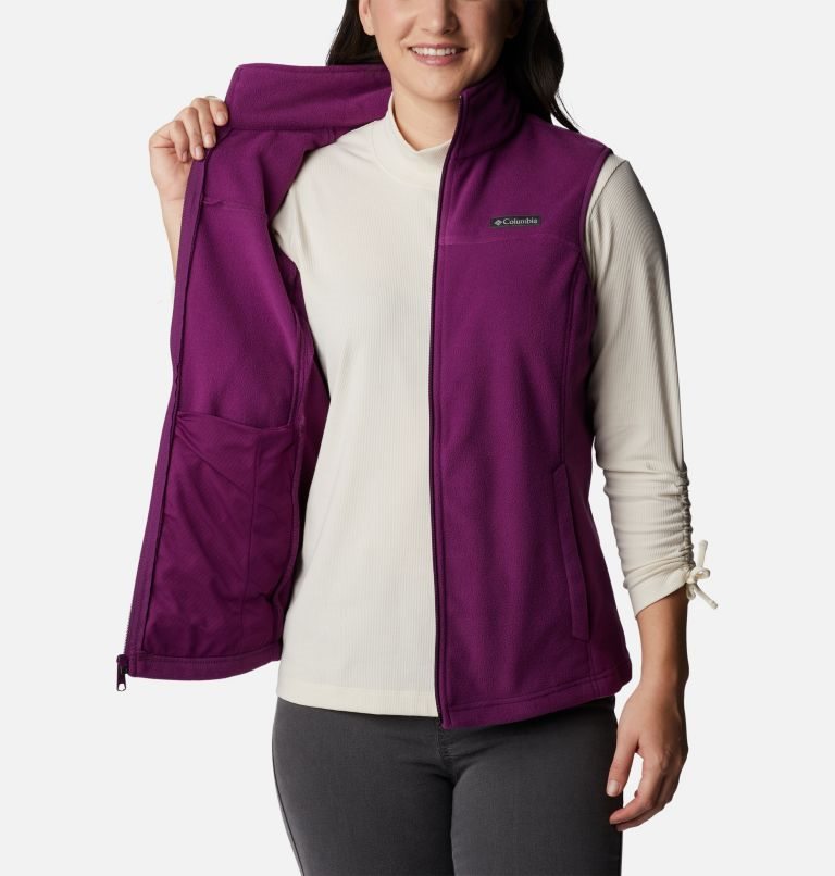 Women's Columbia Castle Dale Fleece Vest Purple | CA-E104C