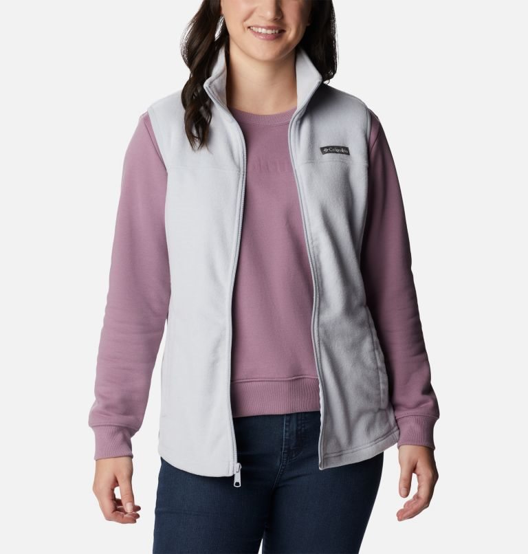 Women's Columbia Castle Dale Fleece Vest Light Grey | CA-P803C