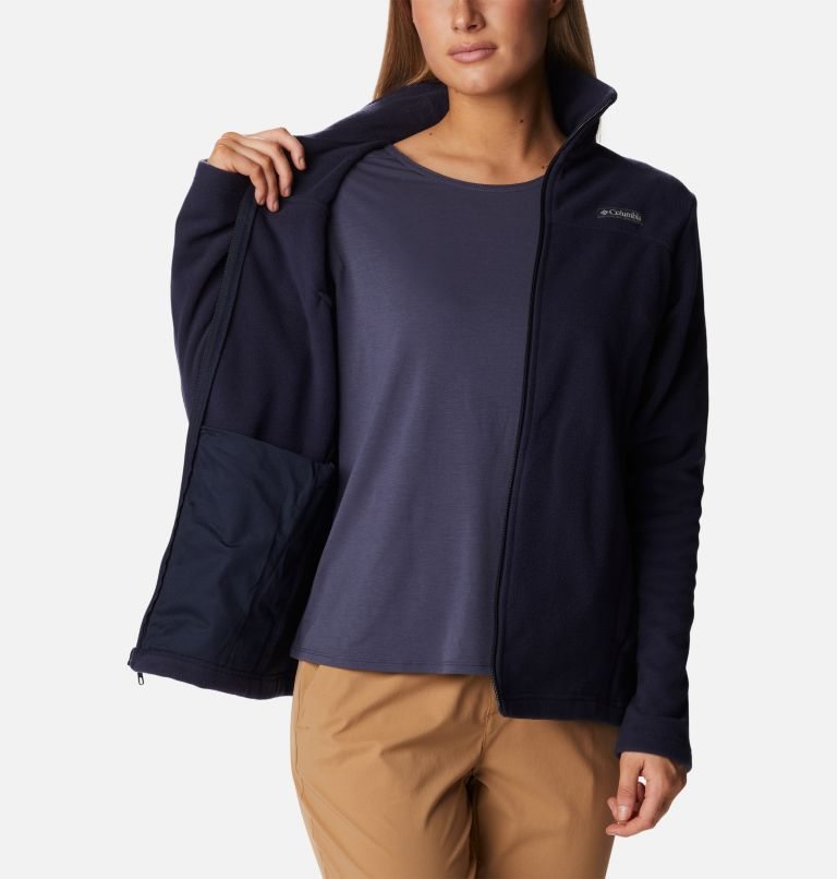 Women's Columbia Castle Dale Full Zip Fleece Jackets Navy | CA-F04L1