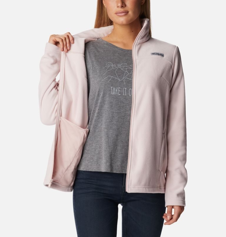 Women's Columbia Castle Dale Full Zip Fleece Jackets Pink | CA-S1365