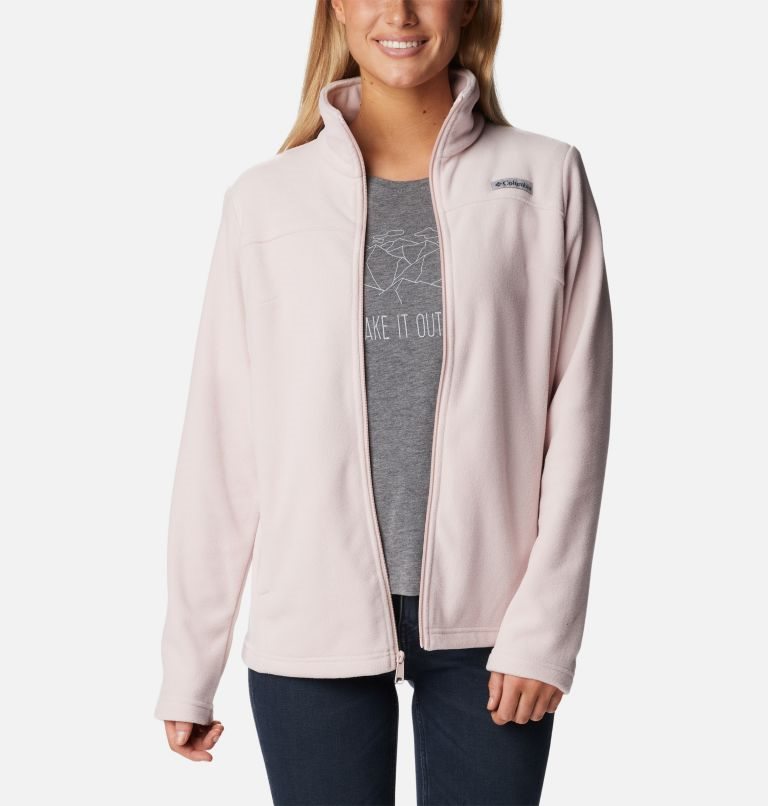 Women's Columbia Castle Dale Full Zip Fleece Jackets Pink | CA-S1365