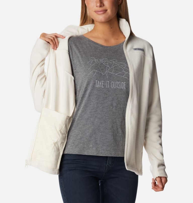 Women's Columbia Castle Dale Full Zip Fleece Jackets Cream | CA-VAL86