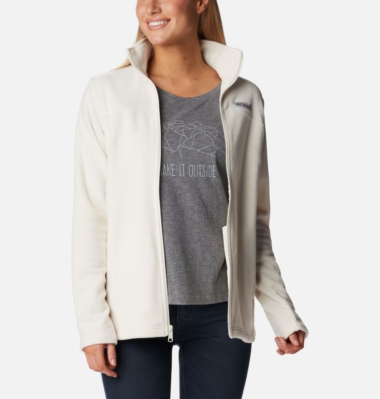 Women's Columbia Castle Dale Full Zip Fleece Jackets Cream | CA-VAL86