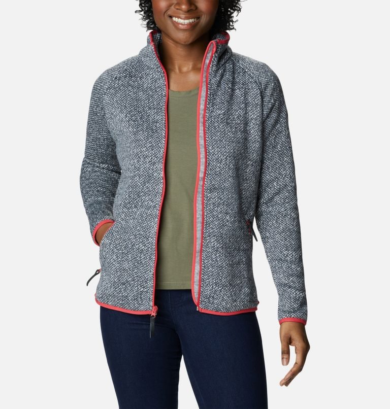 Women's Columbia Chillin Fleece Jackets Grey | CA-LAL54