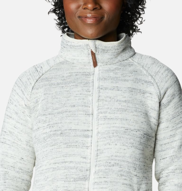 Women's Columbia Chillin Fleece Jackets White | CA-N1064