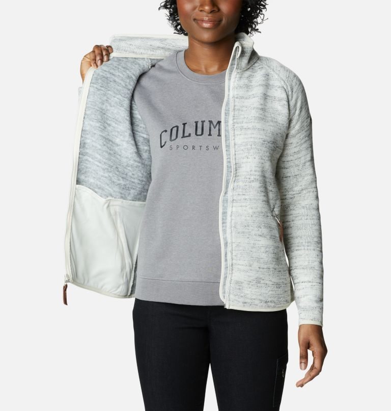 Women's Columbia Chillin Fleece Jackets White | CA-N1064