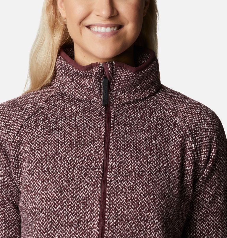 Women's Columbia Chillin Fleece Jackets Burgundy | CA-Y6348