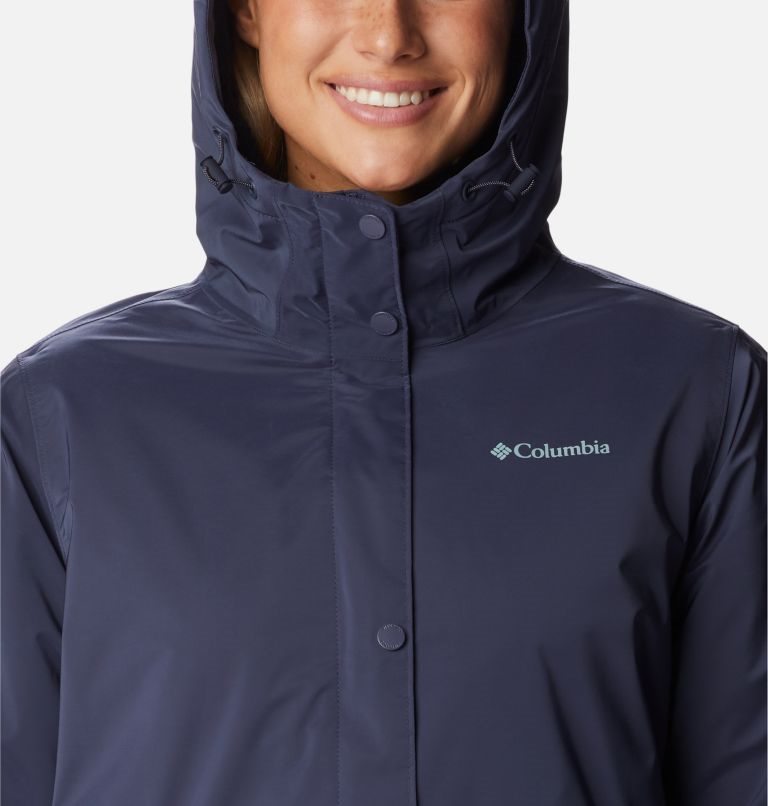 Women's Columbia Clermont Lined Rain Jackets Navy | CA-L361L