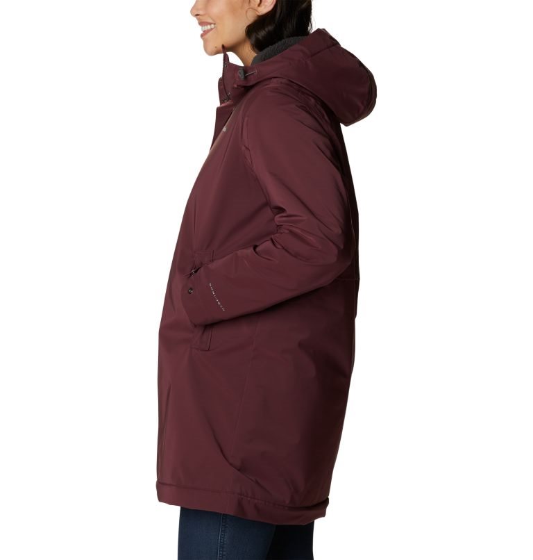 Women's Columbia Clermont Lined Rain Jackets Burgundy | CA-LCL8A