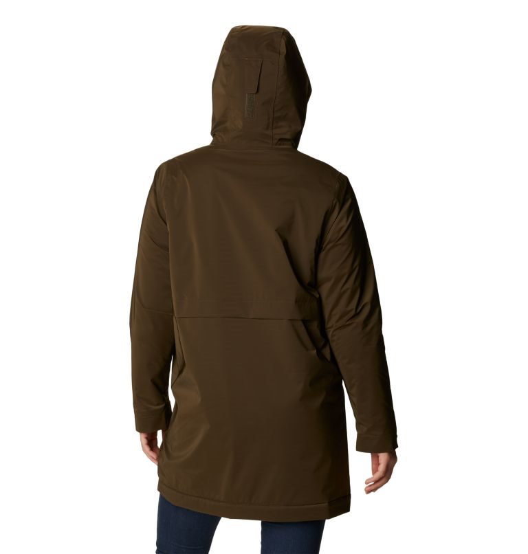 Women's Columbia Clermont Lined Rain Jackets Dark Brown | CA-U0A13