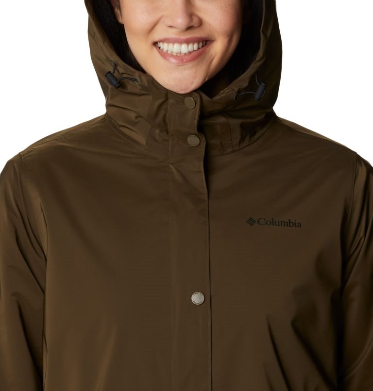 Women's Columbia Clermont Lined Rain Jackets Dark Brown | CA-U0A13