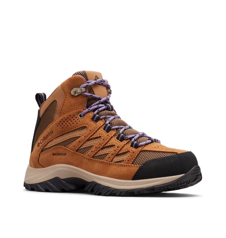 Women's Columbia Crestwood Mid Waterproof Hiking Boots Brown | CA-D4C3A