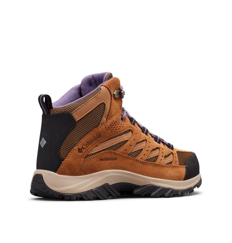 Women's Columbia Crestwood Mid Waterproof Hiking Boots Brown | CA-D4C3A