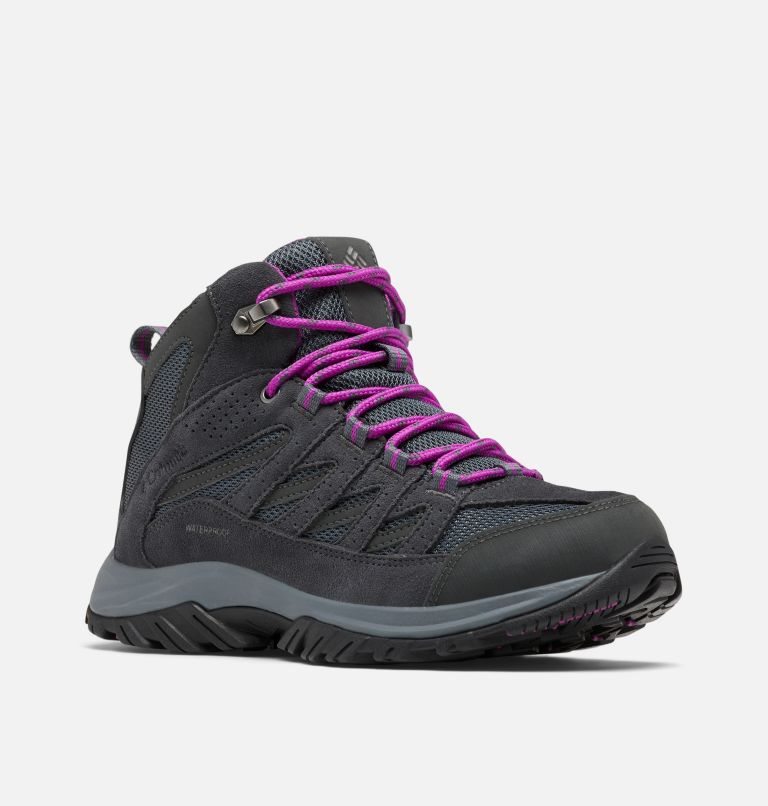 Women's Columbia Crestwood Mid Waterproof Hiking Boots Black | CA-Q148A