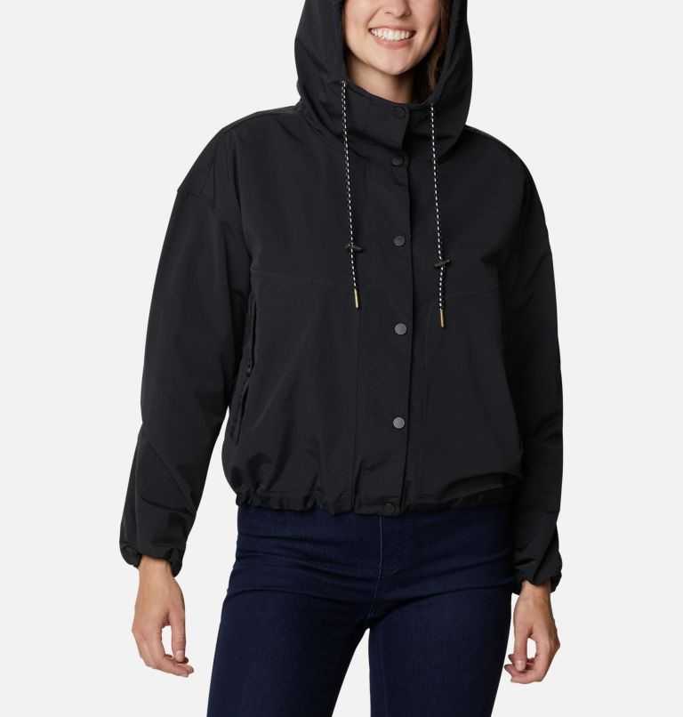 Women's Columbia Day Trippin Crop Jackets Black | CA-NA1C0