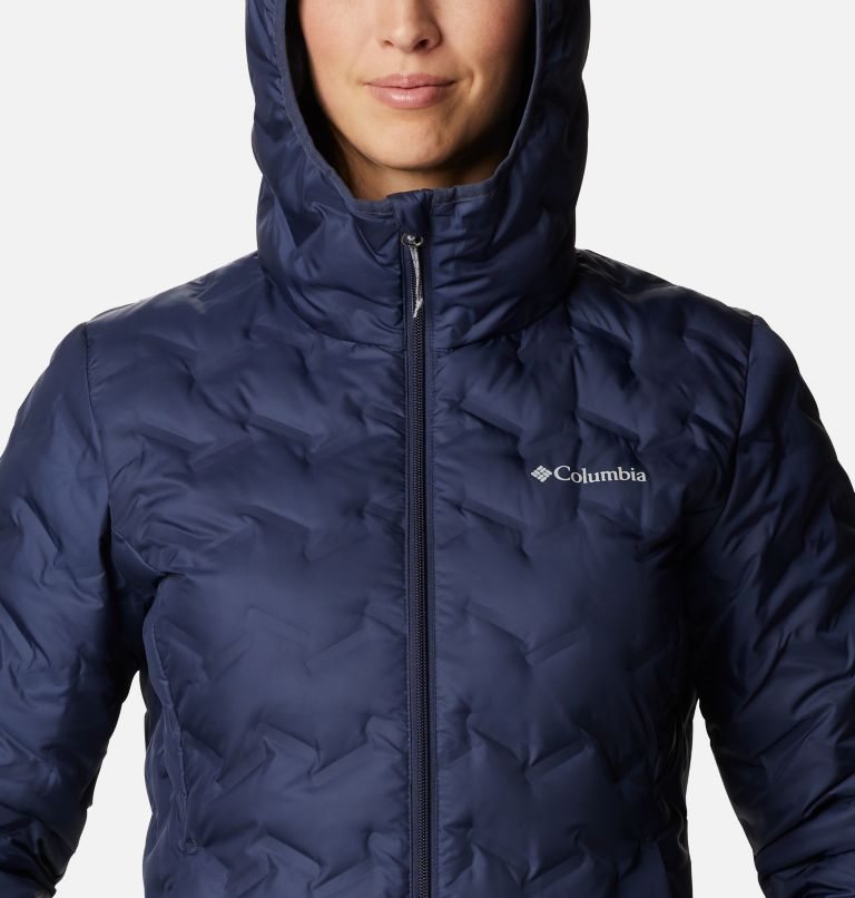 Women's Columbia Delta Ridge Long Down Jackets Navy | CA-E6401