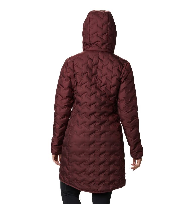 Women's Columbia Delta Ridge Long Down Jackets Burgundy | CA-KC408