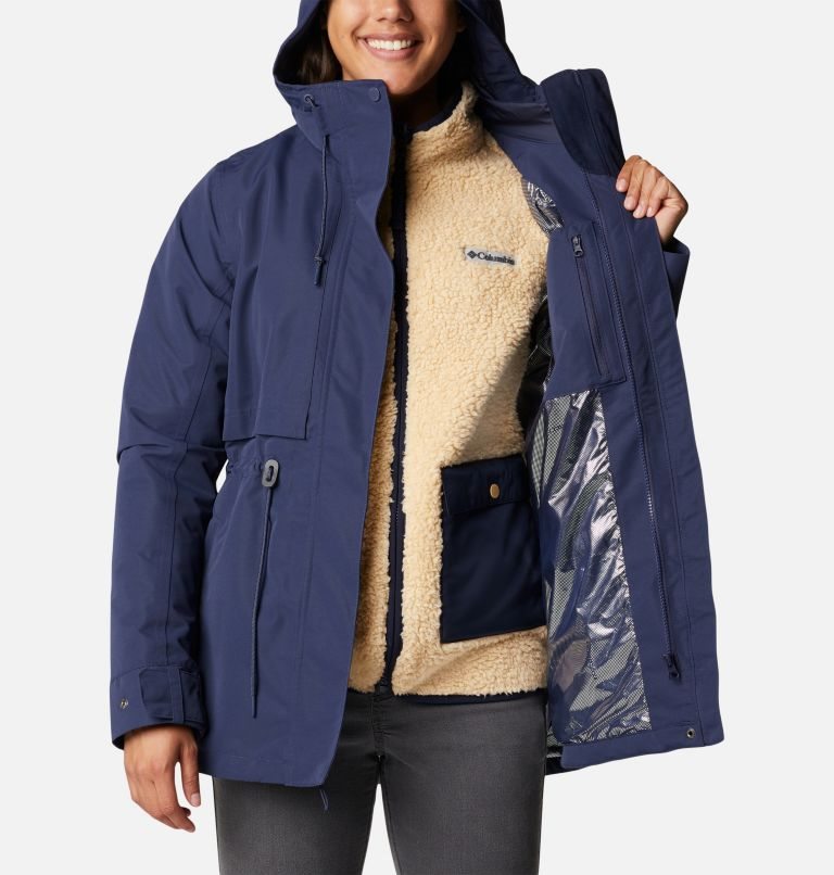 Women's Columbia Drop Ridge Interchange Jackets Navy | CA-N8563