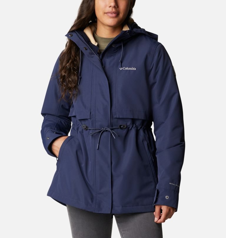 Women\'s Columbia Drop Ridge Interchange Jackets Navy | CA-N8563