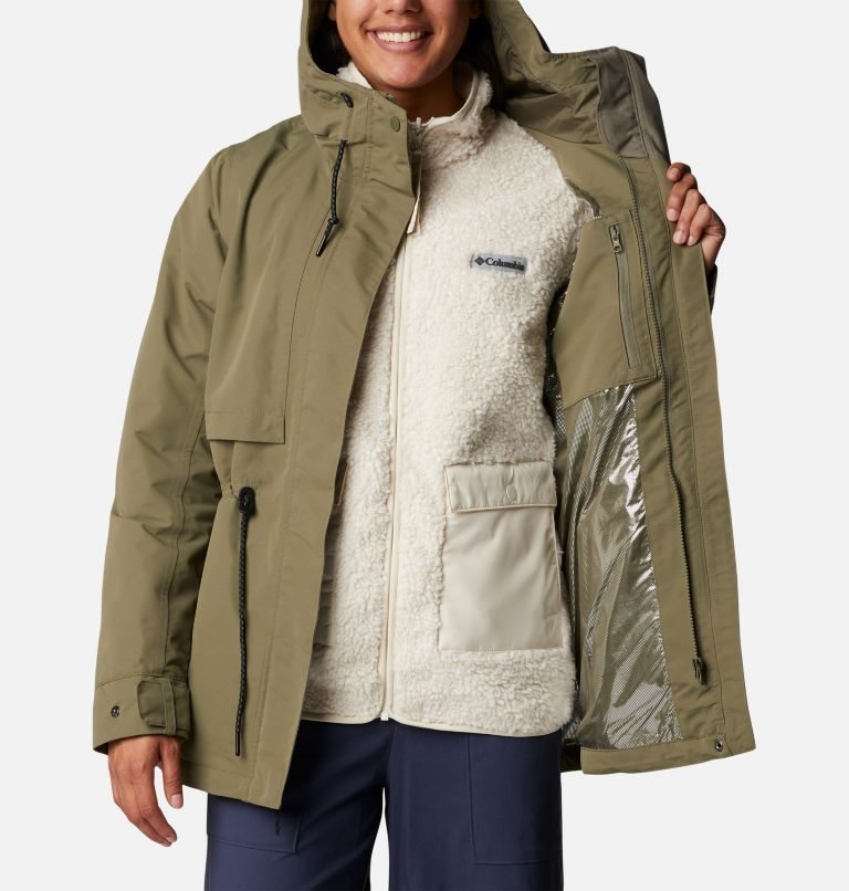 Women's Columbia Drop Ridge Interchange Jackets Olive | CA-Y0456