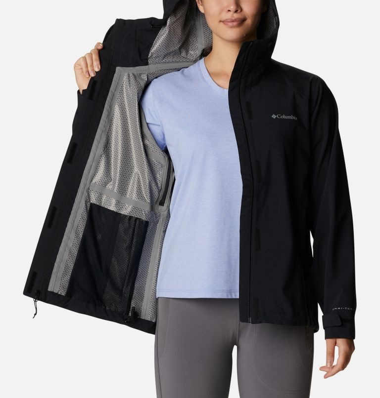 Women's Columbia Earth Explorer Shell Jackets Black | CA-A8C36