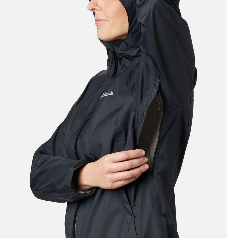 Women's Columbia EvaPOURation Rain Jackets Black | CA-S658L