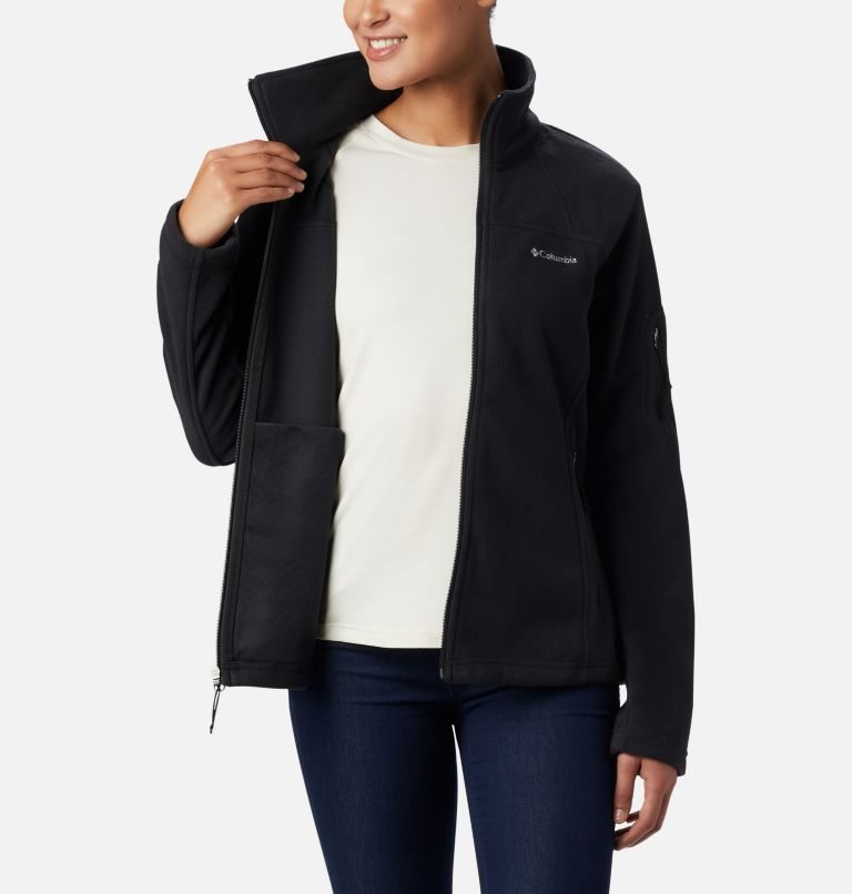 Women's Columbia Fast Trek II Fleece Jackets Black | CA-DL580