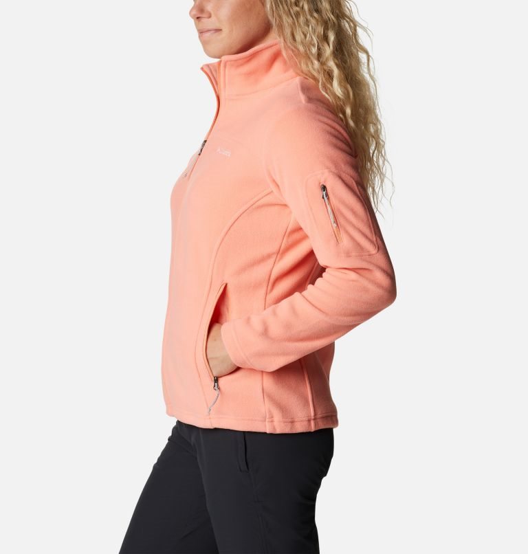 Women's Columbia Fast Trek II Fleece Jackets Coral | CA-U084A