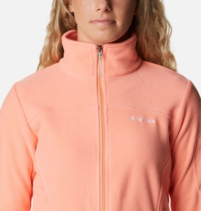 Women's Columbia Fast Trek II Fleece Jackets Coral | CA-U084A