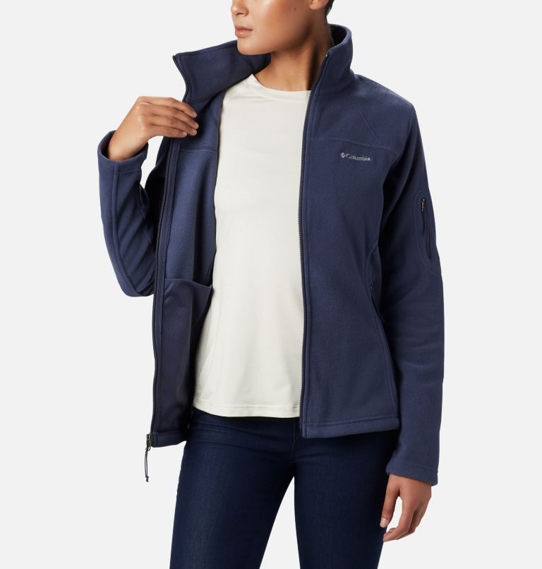 Women's Columbia Fast Trek II Fleece Jackets Navy | CA-YL35C