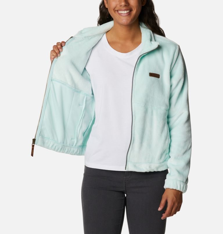 Women's Columbia Fireside Full Zip Fleece Jackets Turquoise | CA-X6LA0