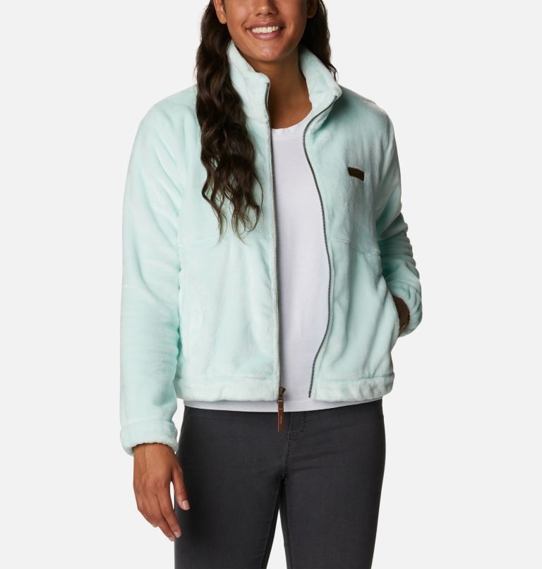 Women's Columbia Fireside Full Zip Fleece Jackets Turquoise | CA-X6LA0