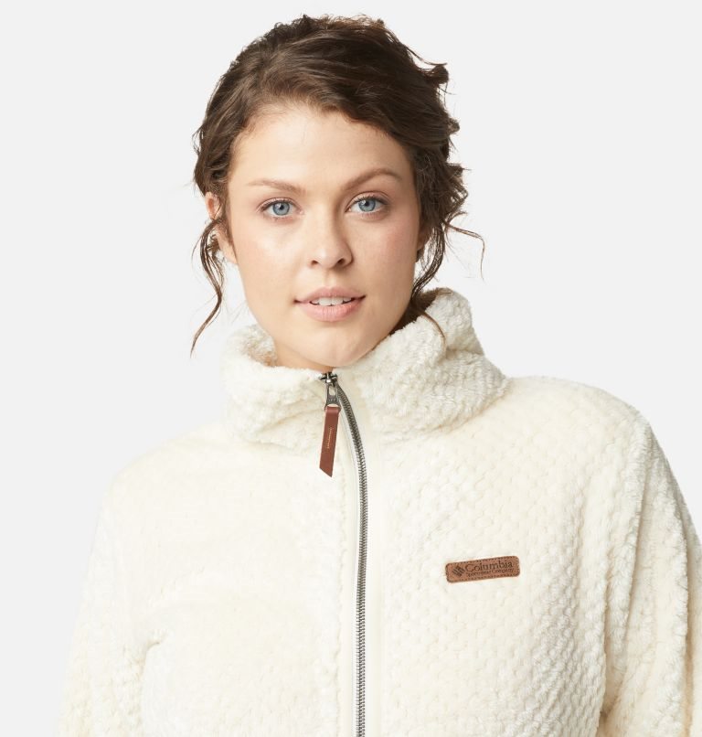 Women's Columbia Fireside II Sherpa Full Zip Fleece Jackets Cream | CA-V4C5L