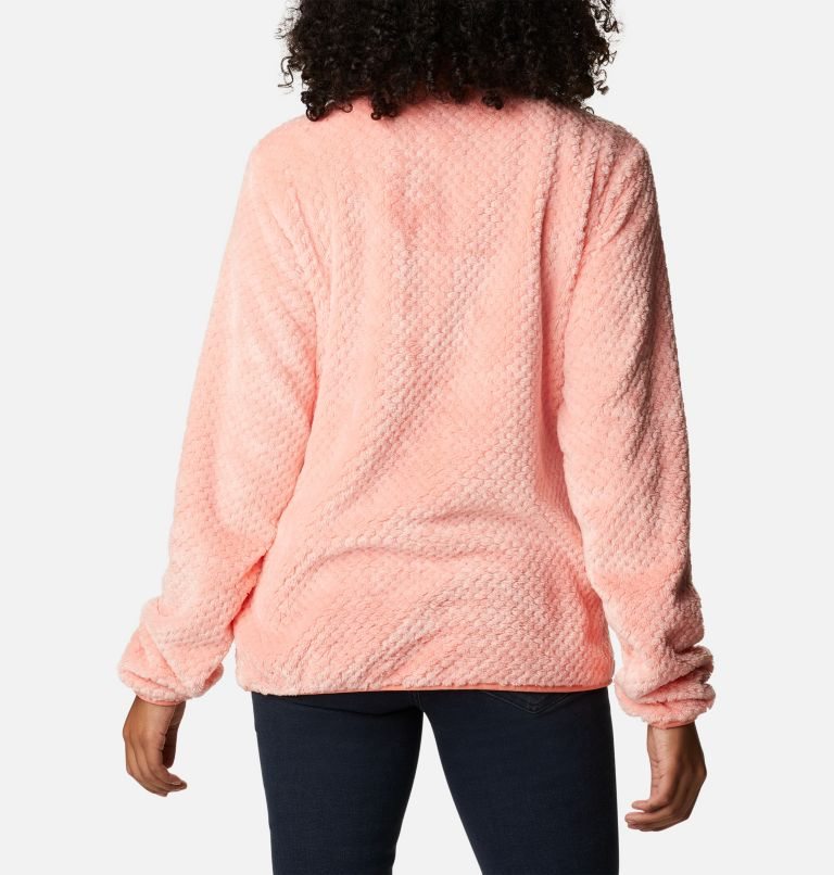 Women's Columbia Fireside Quarter Zip Sherpa Fleece Sweatshirts Coral | CA-G01CL