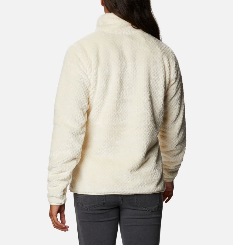 Women's Columbia Fireside Quarter Zip Sherpa Fleece Sweatshirts Cream | CA-G3CA1