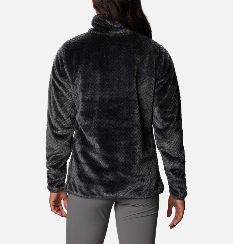 Women's Columbia Fireside Quarter Zip Sherpa Fleece Sweatshirts Black | CA-Y4L6A