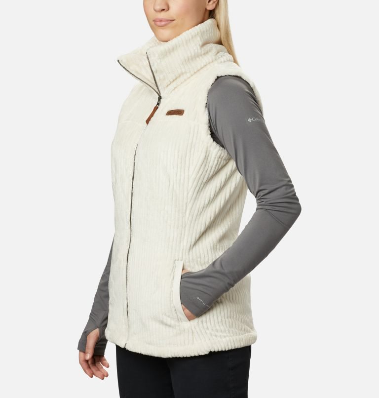 Women's Columbia Fireside Sherpa Vest Cream | CA-J580C