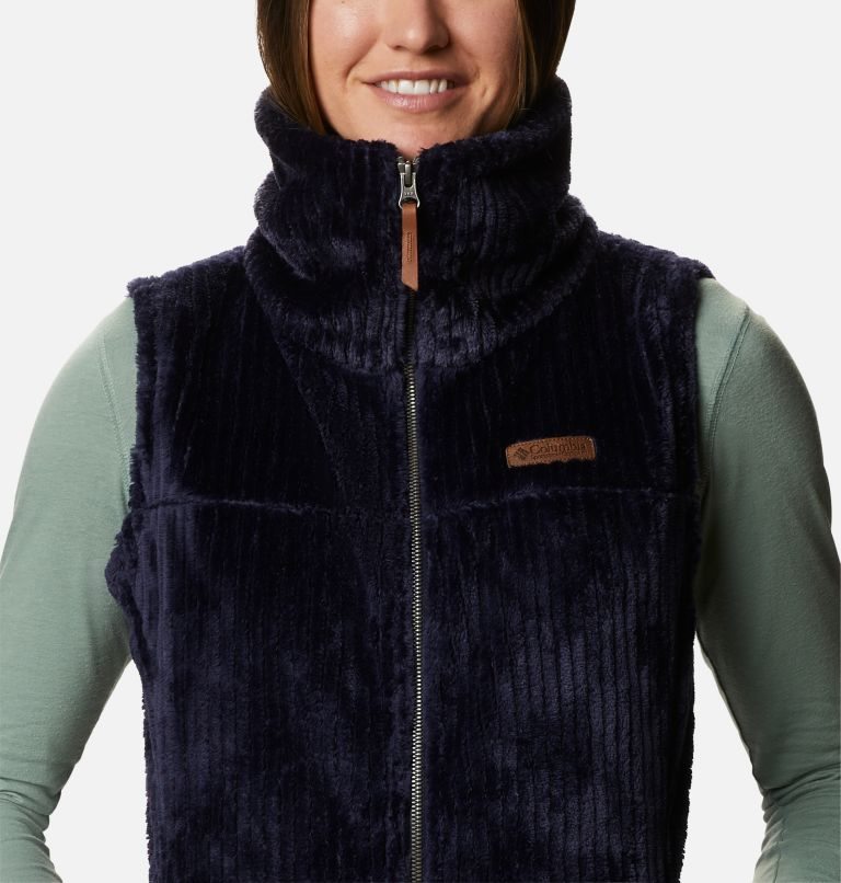 Women's Columbia Fireside Sherpa Vest Navy | CA-C3065