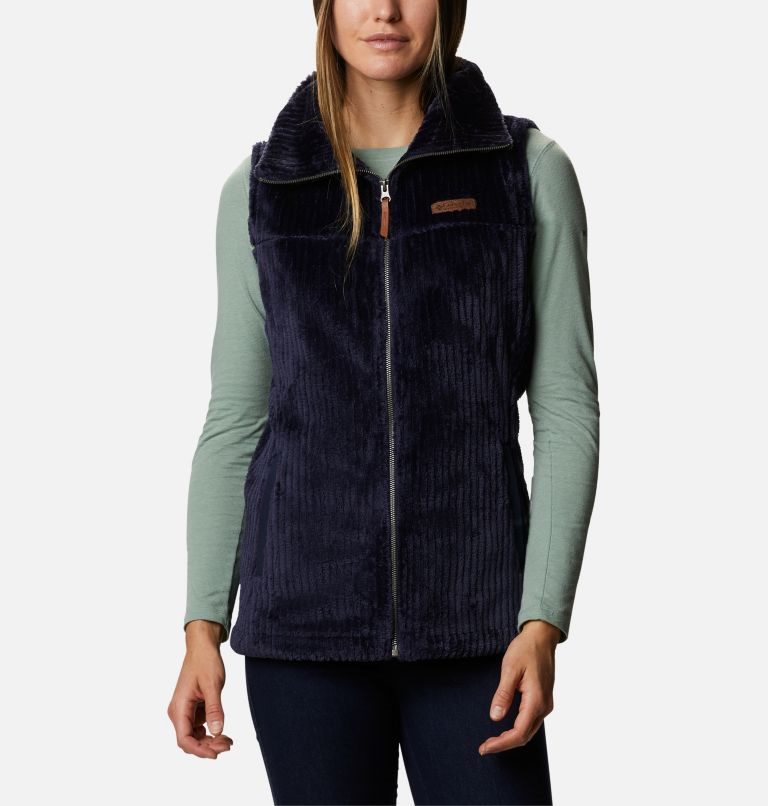 Women\'s Columbia Fireside Sherpa Vest Navy | CA-C3065