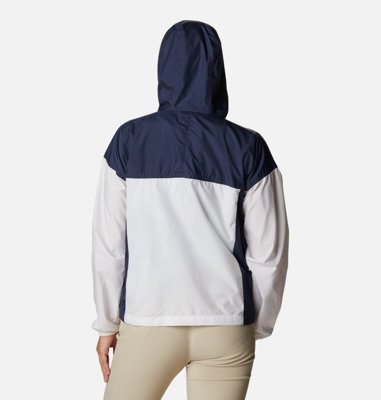 Women's Columbia Flash Challenger Novelty Windbreaker Jackets White / Navy | CA-O8163