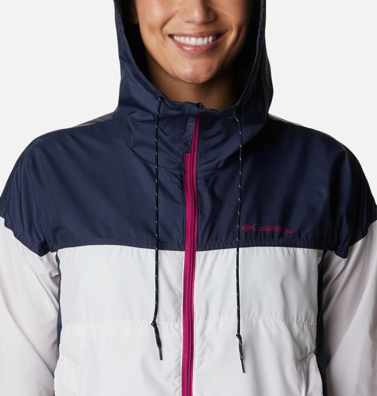 Women's Columbia Flash Challenger Novelty Windbreaker Jackets White / Navy | CA-O8163