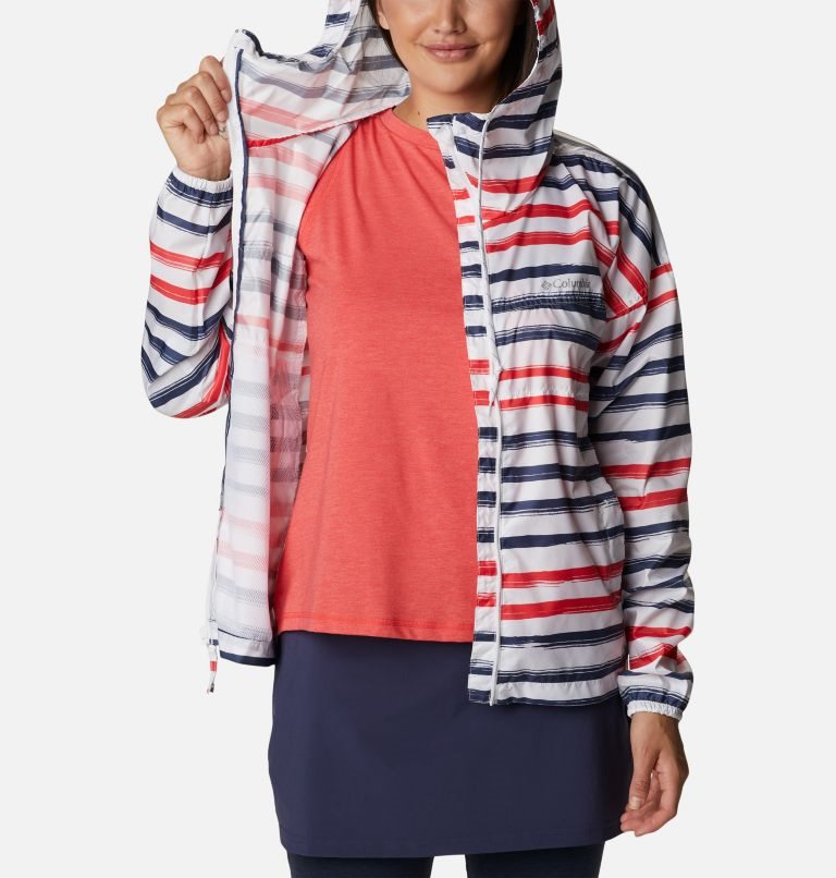 Women's Columbia Flash Challenger Novelty Windbreaker Jackets Stripe | CA-Y0486