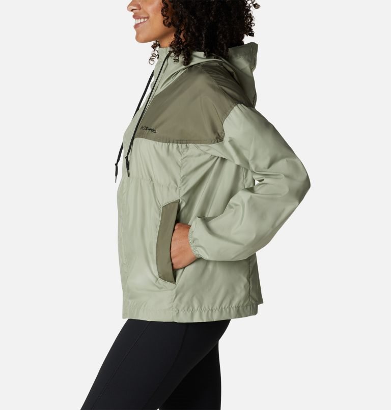 Women's Columbia Flash Challenger Windbreaker Jackets Olive | CA-W04C6