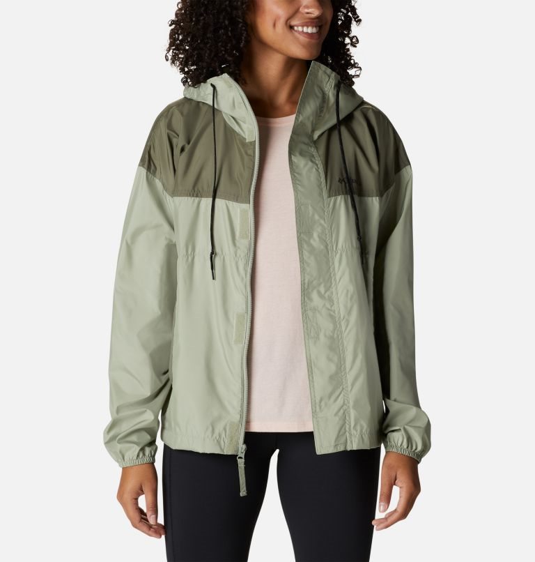 Women's Columbia Flash Challenger Windbreaker Jackets Olive | CA-W04C6