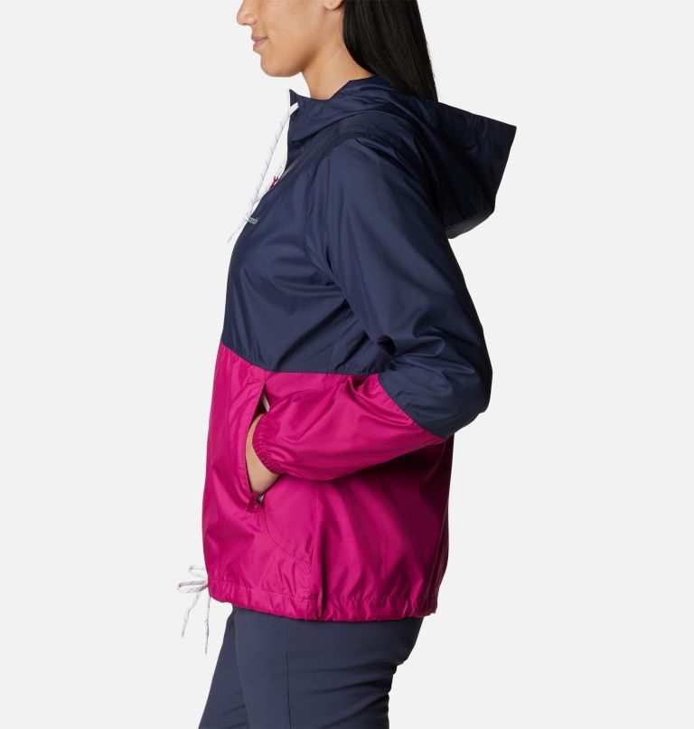 Women's Columbia Flash Forward Windbreaker Jackets Navy / Fuchsia | CA-C5C16