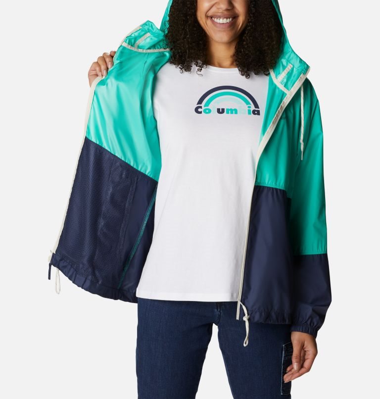 Women's Columbia Flash Forward Windbreaker Jackets Turquoise / Navy | CA-W561C