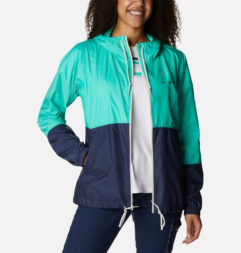 Women's Columbia Flash Forward Windbreaker Jackets Turquoise / Navy | CA-W561C