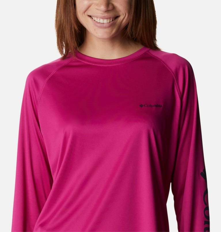 Women's Columbia Fork Stream Long Sleeve Sweatshirts Fuchsia | CA-FAC34